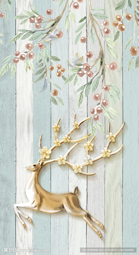 大气欧式麋鹿 TIF分层 梅