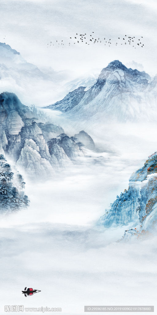 高档爆款山水画 TIF分层