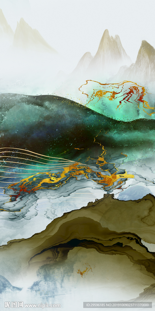 过道意境新山水画 TIF分层