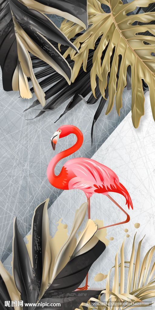 金叶装饰新玄关画 TIF分层