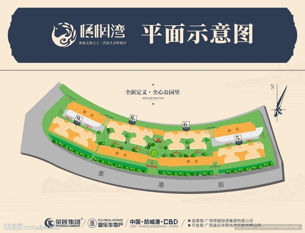 房地产 小区平面 导视图