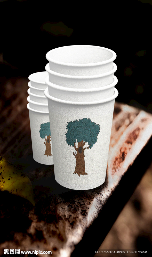 通用创意一次性口杯纸杯展开图