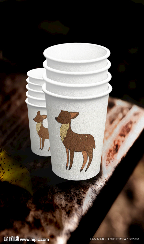 通用创意一次性口杯纸杯展开图