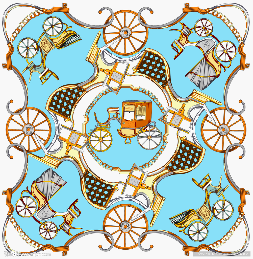 爱马仕 方巾 大牌 数码印花