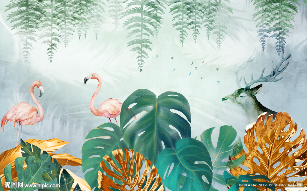 金叶简欧装饰画 TIF分层