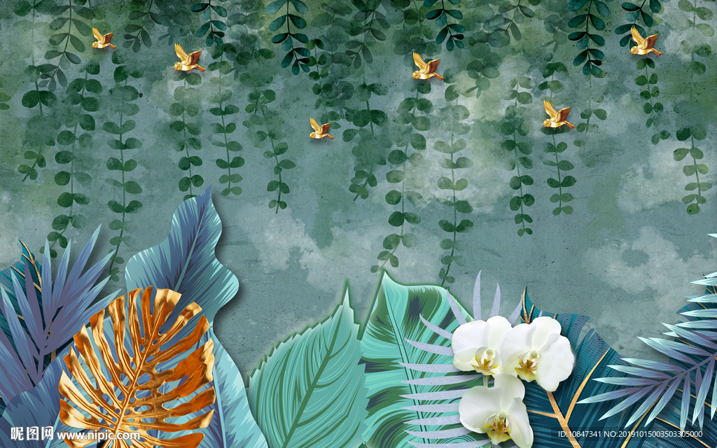 手绘花 简欧装饰画 TIF分层