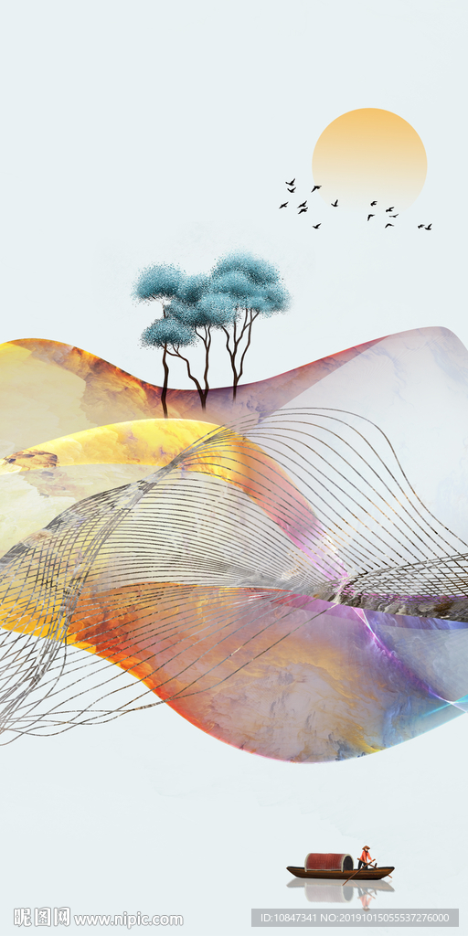 爆款北欧玄关挂画 TIF分层