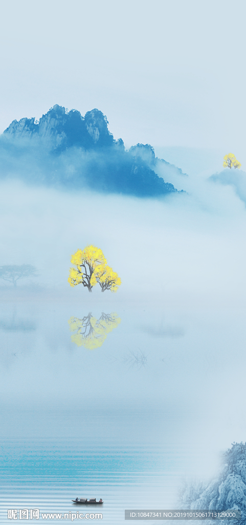 现代新品国画山水 TIF分层