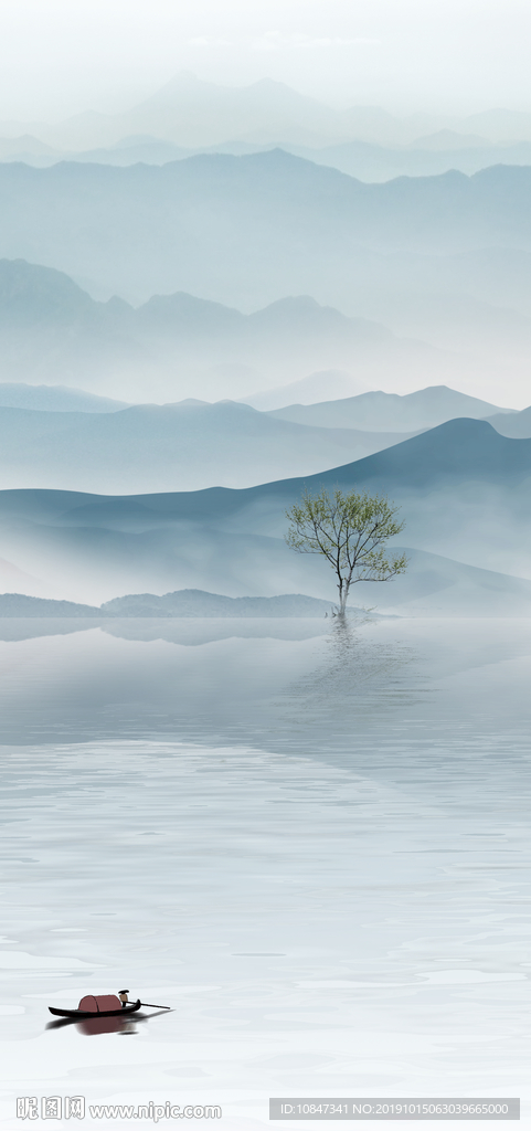 别墅新品国画山水 TIF分层