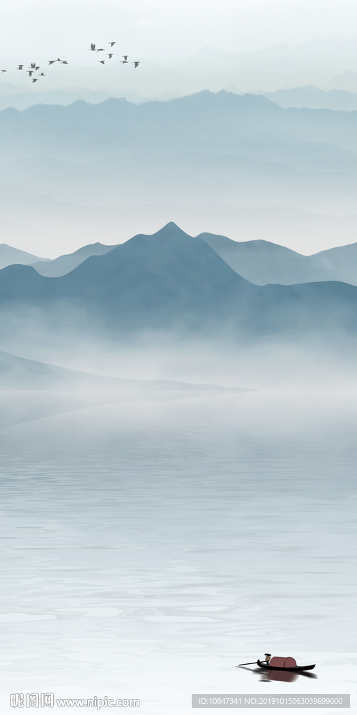 写意新品国画山水 TIF分层