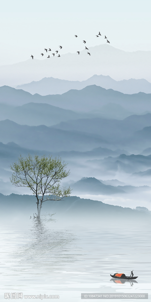 大气新品国画山水 TIF分层