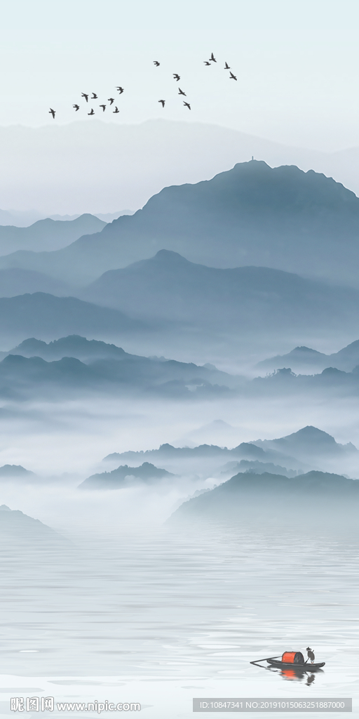 奢华新品国画山水 TIF分层