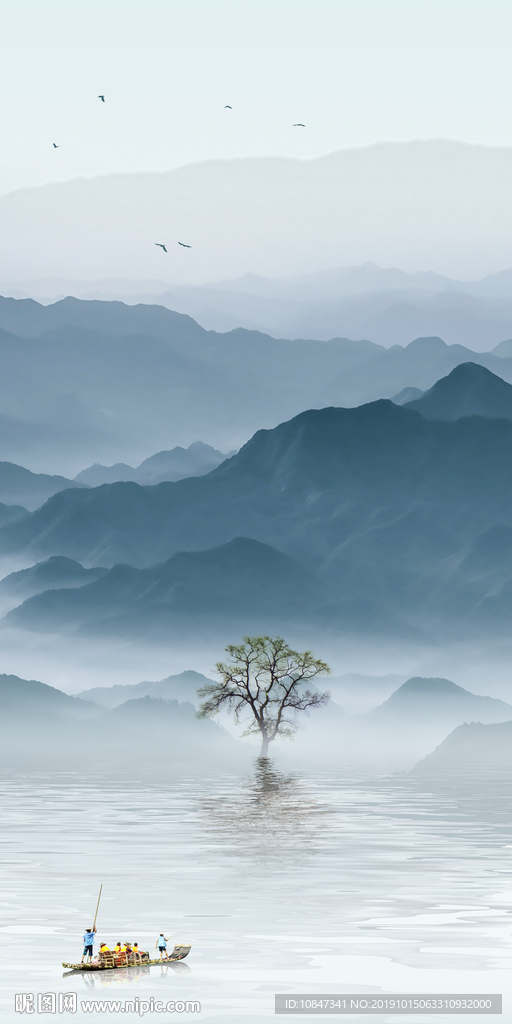 新中式爆款山水画 TIF分层