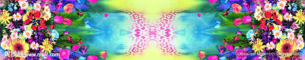 豹纹 花卉 数码花型 定位花