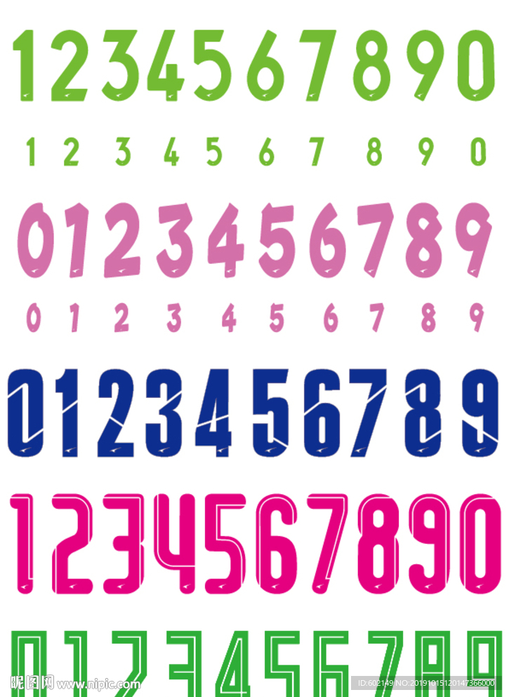 2019中甲号码字体