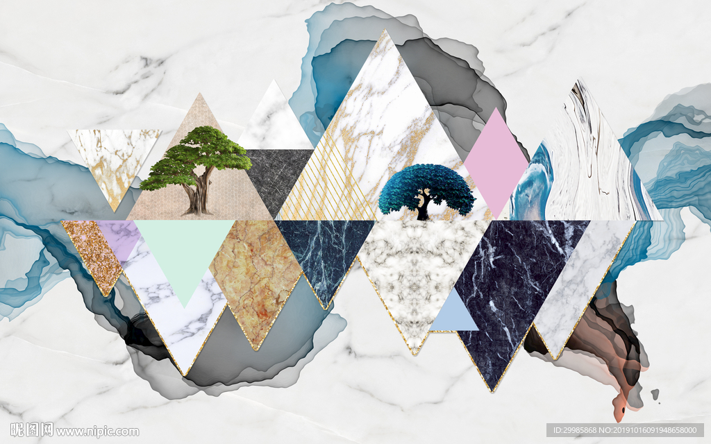 几何欧式高清画 TIF分层