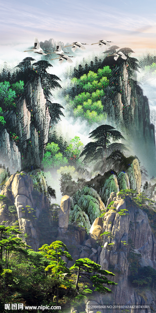 极品中式风山水 tif分层