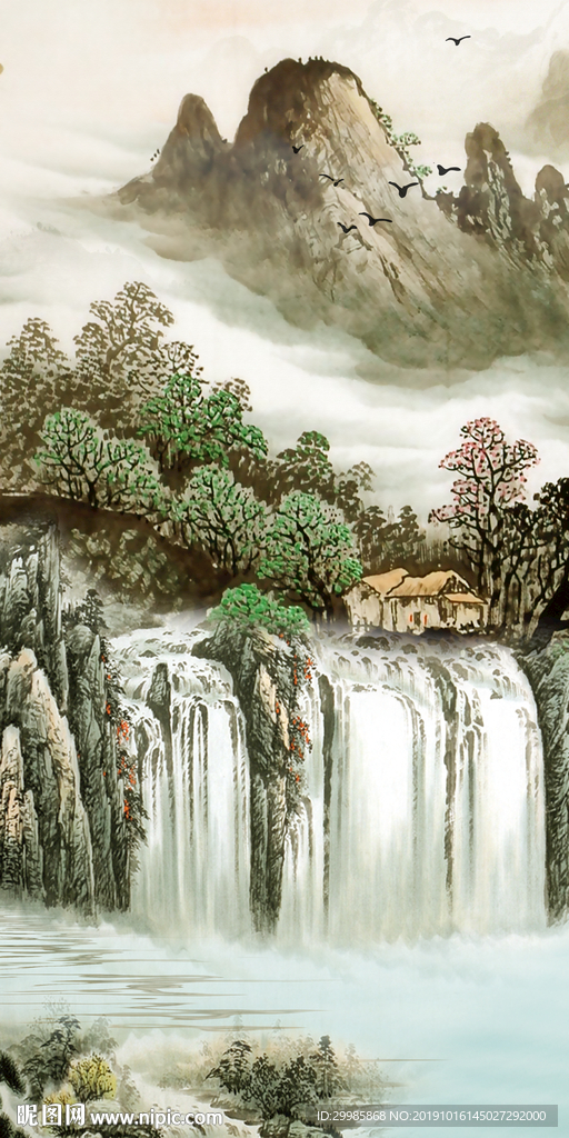 高档 中式风山水 tif分层