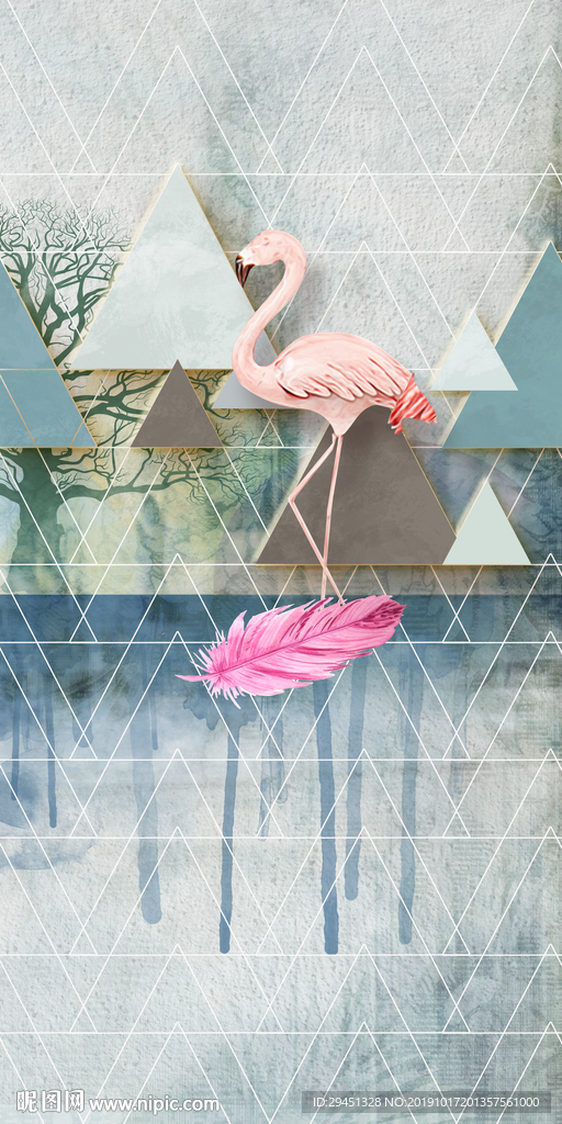 北欧玄关装饰画 TIF分层