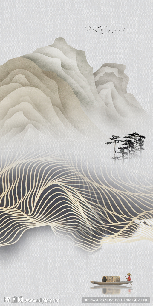 意境 新山水玄关画 TIF分层