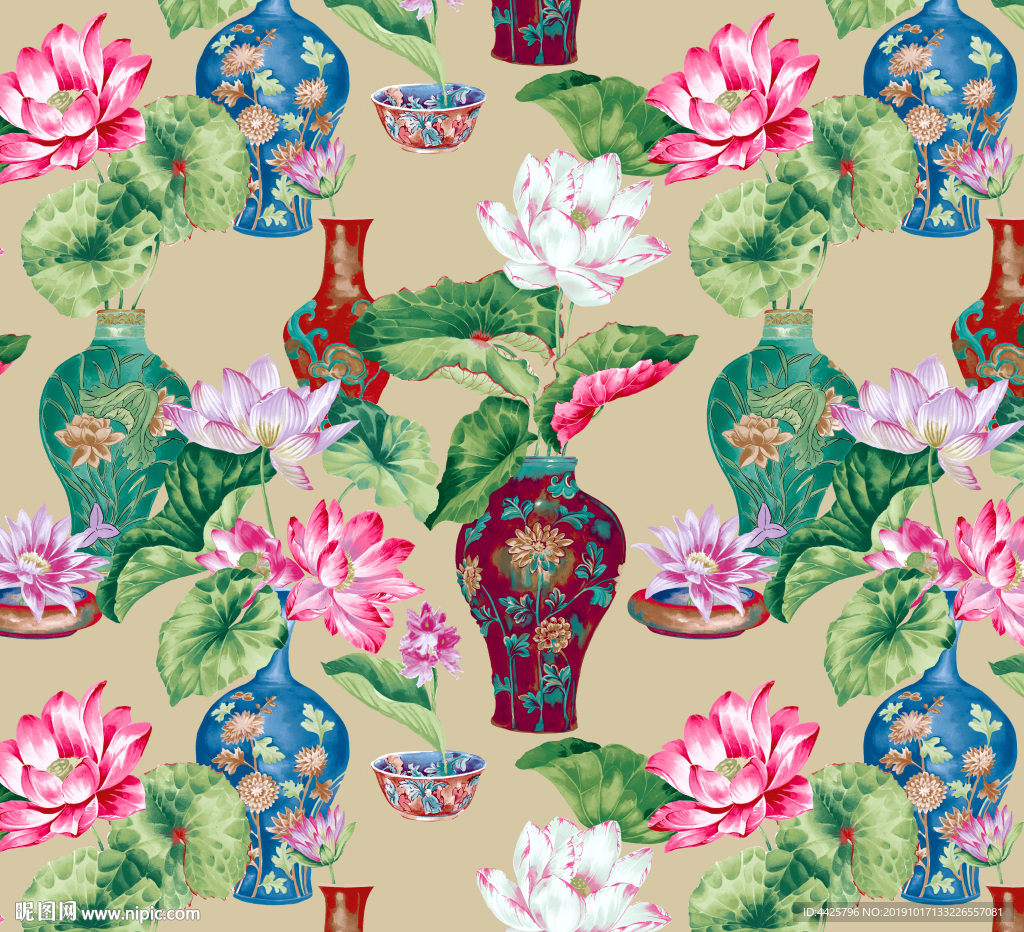 高清陶瓷手绘花卉印花