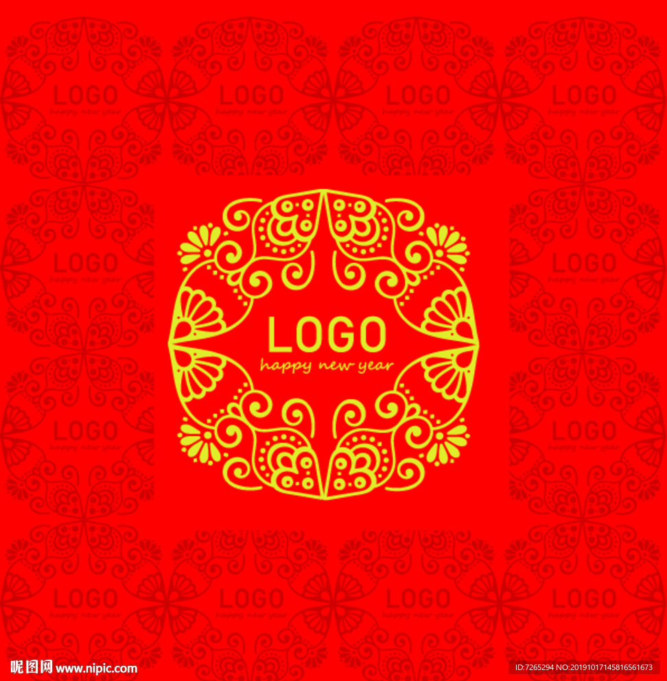 圆形纹饰鱼纹饰LOGO辅助图形