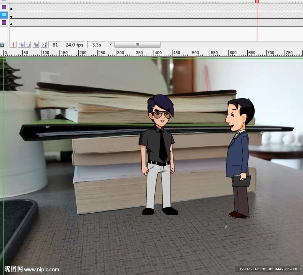 卡通人物在现实场景说话17秒