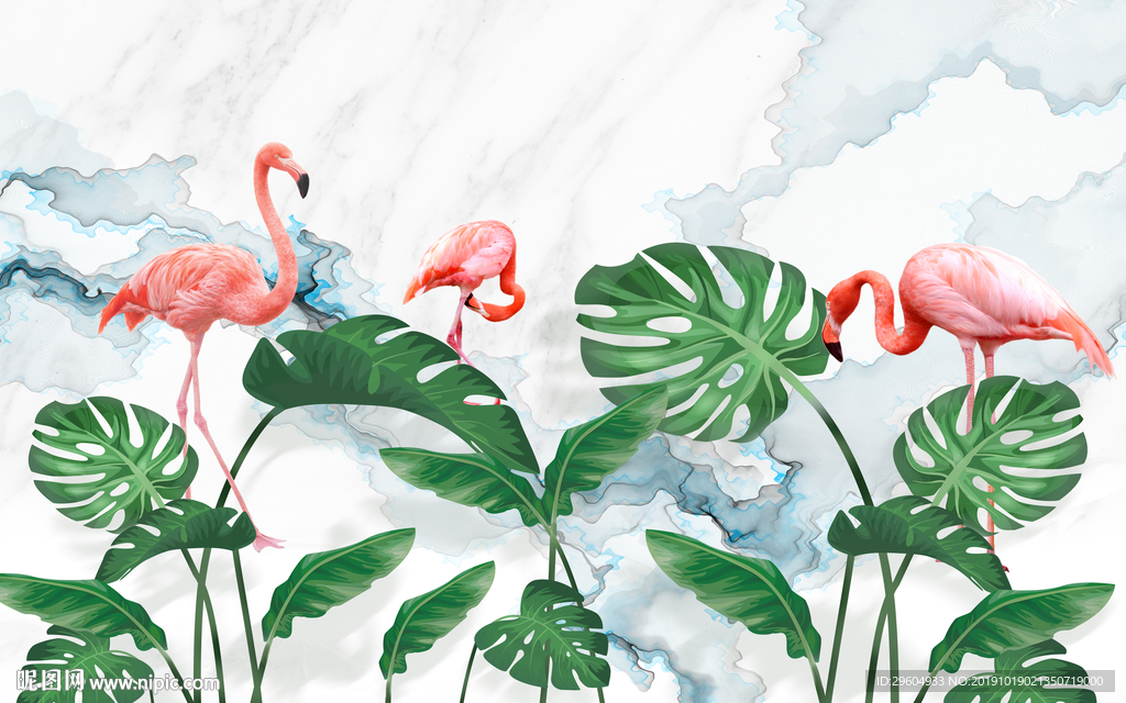 手绘装饰画叶子TIF分层