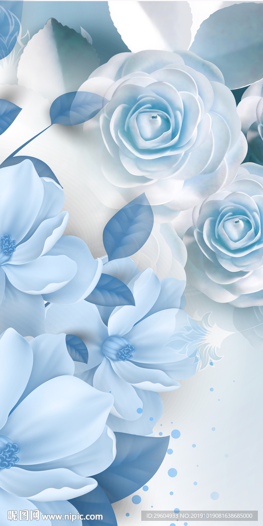 立体花现代玄关画 TIF分层