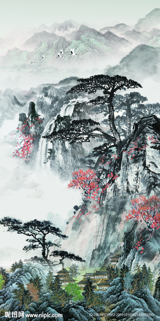 大气山水中国风画 TIF分层