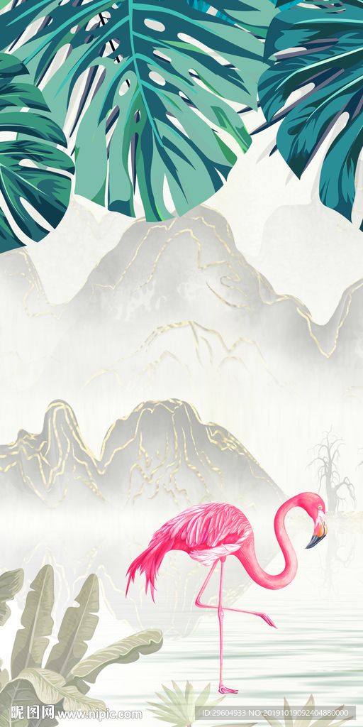 高清玄关画 TIF分层 背景墙