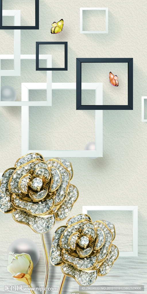 珠宝现代玄关画 TIF分层