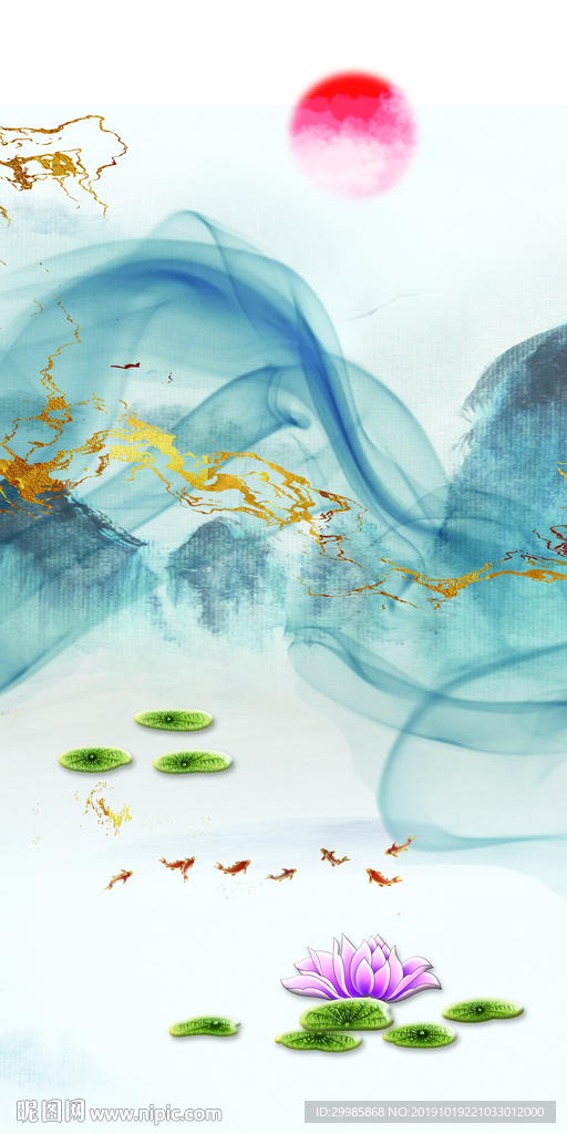 大气中式山水玄关 tif分层