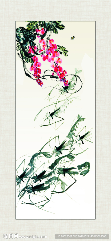 水墨虾 虾 水墨 手绘 水墨画