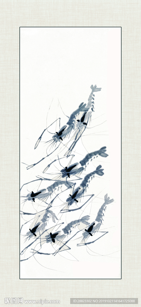 水墨虾 虾 水墨 手绘 水墨画