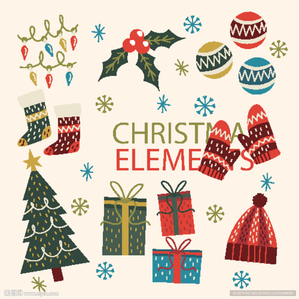 卡通圣诞 手绘素材