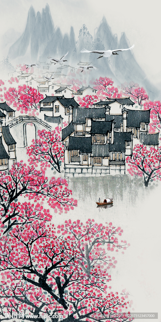 意境玄关风景山水 tif分层