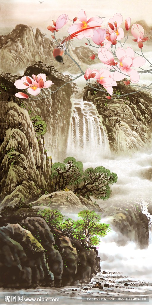 极品玄关风景山水 tif分层