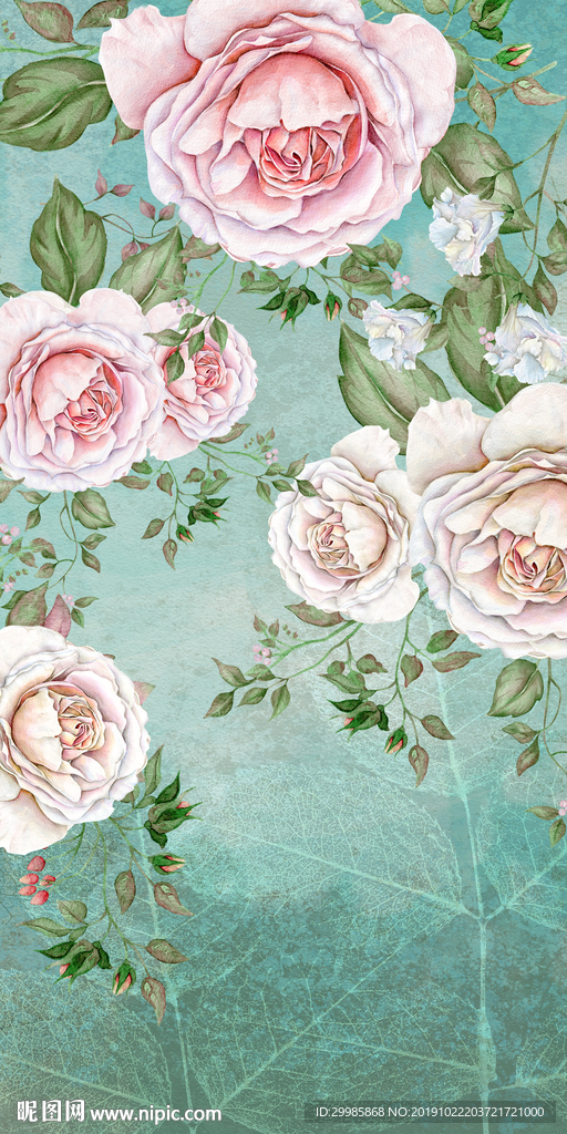 花纹手绘玄关画 TIF分层