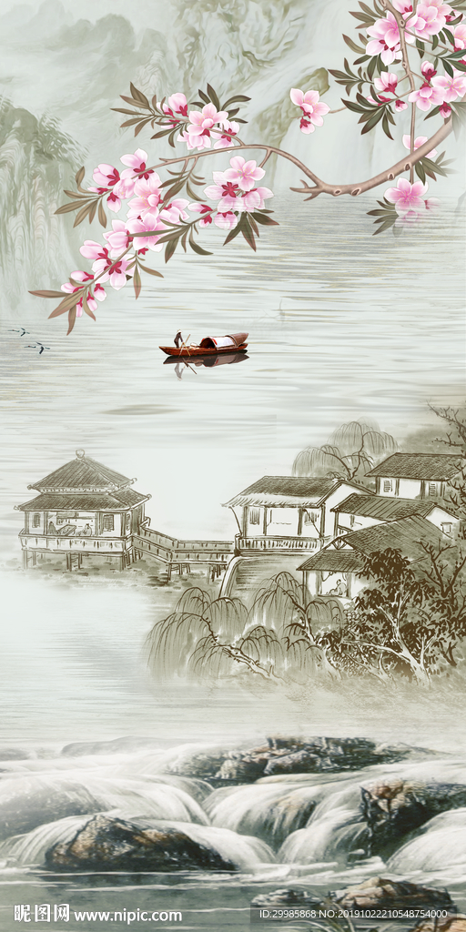 大气风景玄关山水 tif分层