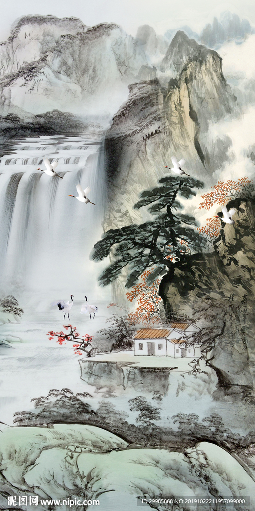 高清 玄关风景山水 tif分层