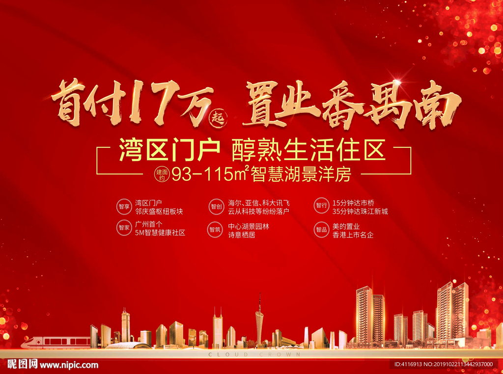 红色海报 地产海报