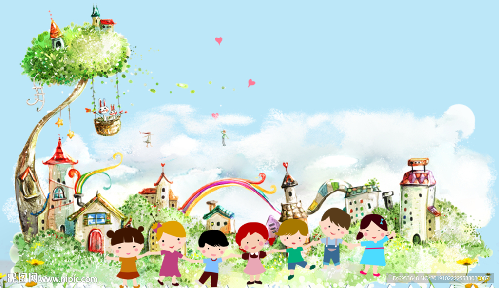 六一儿童节手绘卡通海报