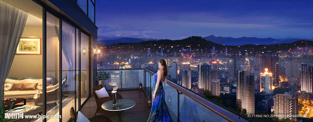 大露台城市夜景