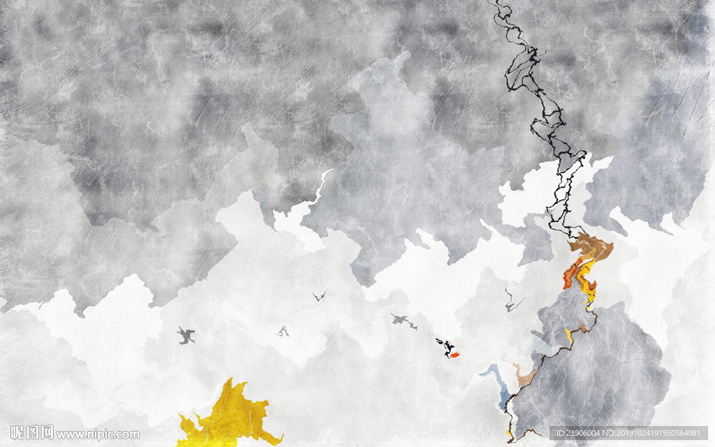 客厅地毯 水墨地毯 现代地毯