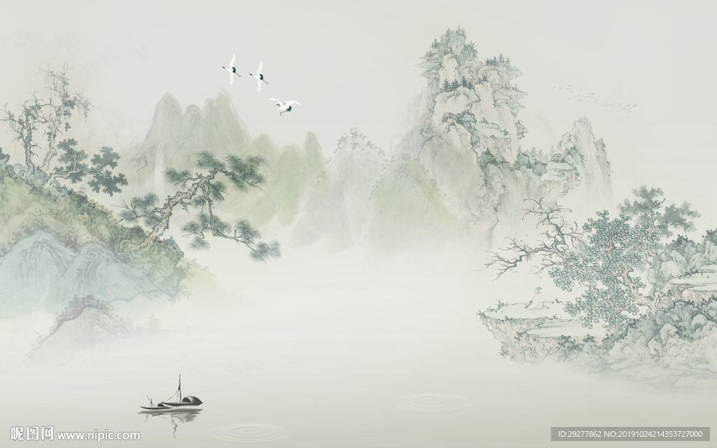 中国风意境新山水画 TIF分层