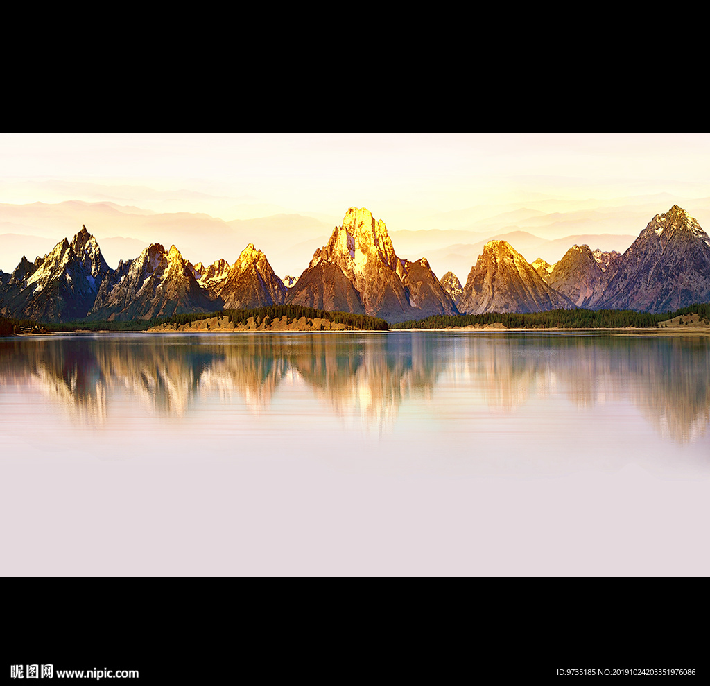 黄金山美景壁画壁纸