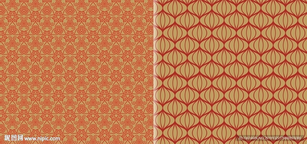 矢量古代吉祥花纹底纹背景