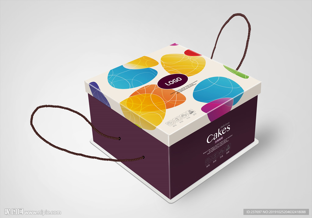 蛋糕盒平面展开图