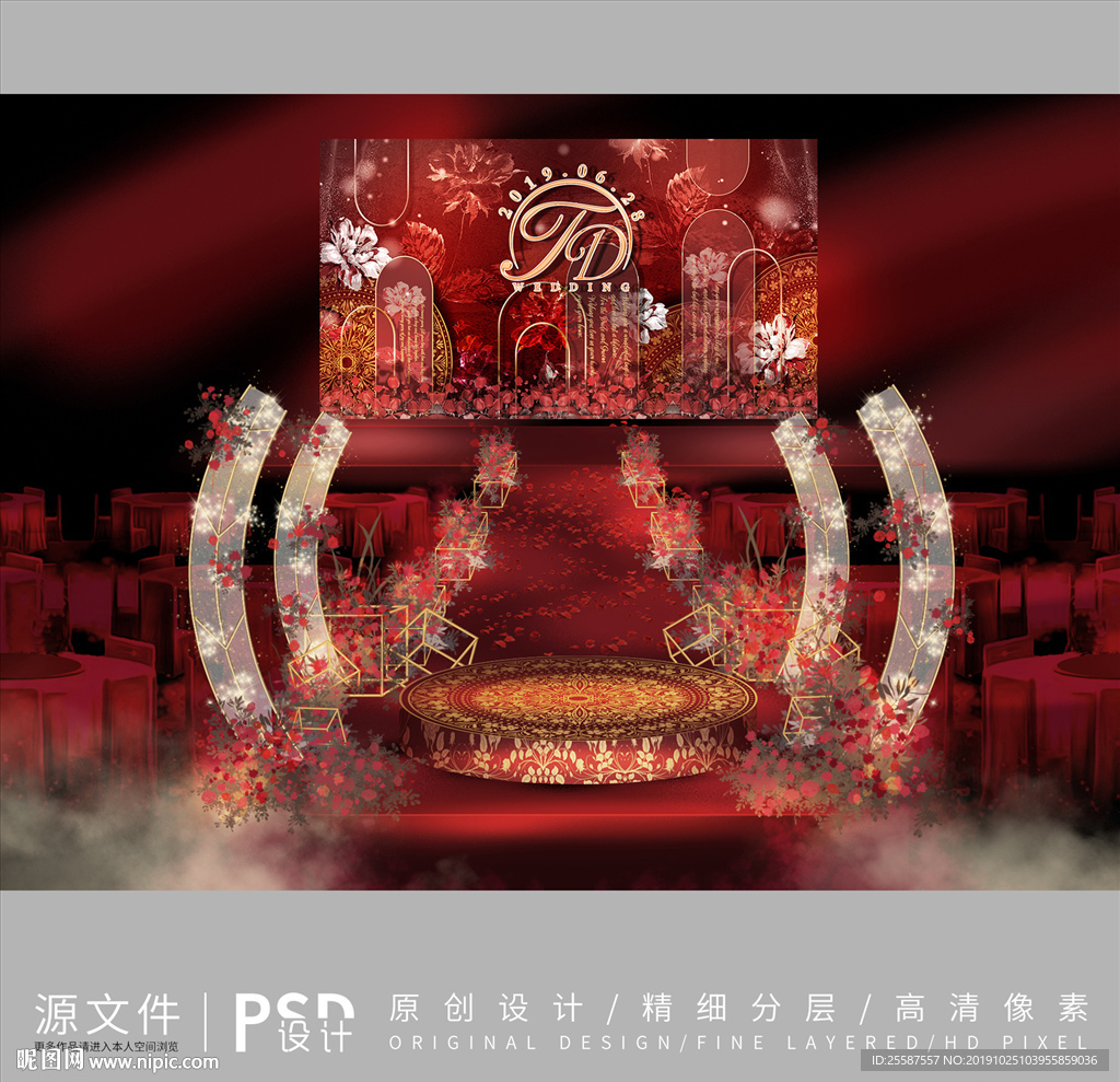 红色系婚礼效果设计